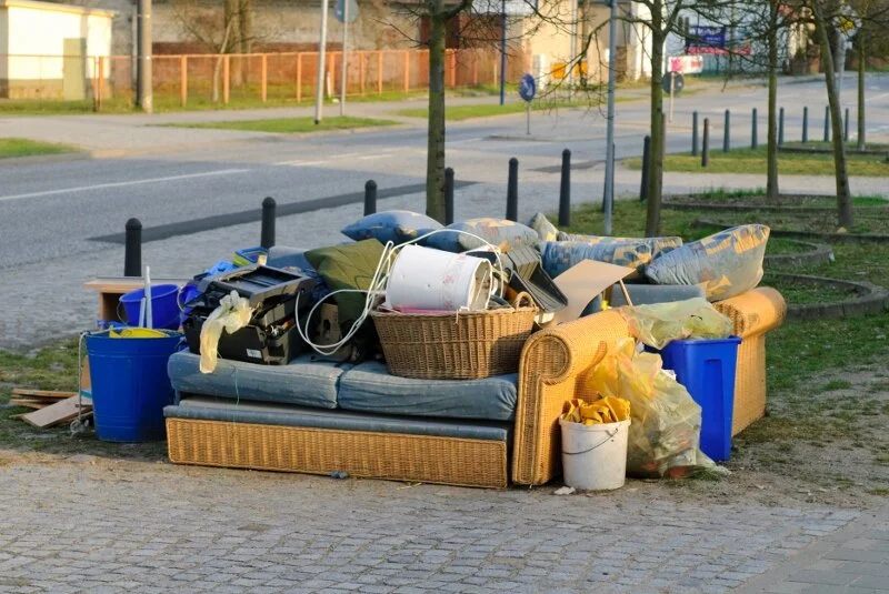 Junk pile of unwanted household items